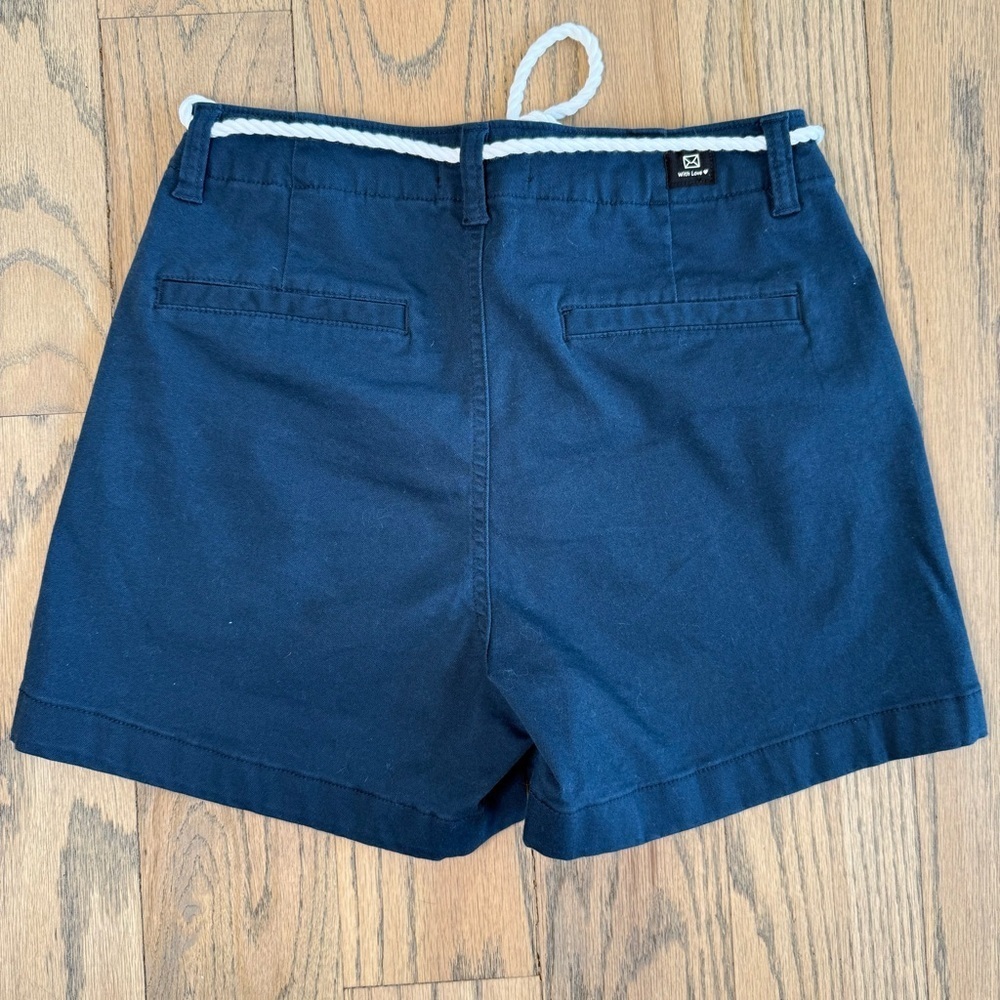 Letters To Juliet LTJ Women’s Navy Blue Chino Shorts with White Rope Belt Size S - Picture 2 of 8